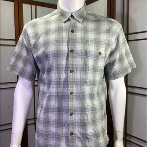 Patagonia Men’s Shirt Plaid Short Sleeve Gray Sz L